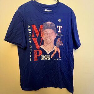 Corey Seager‎ World Series MVP T-Shirt Size L Blue Fanatics